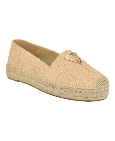 Guess Women's Mones Jute Casual Espadrille Flats In Light Natural