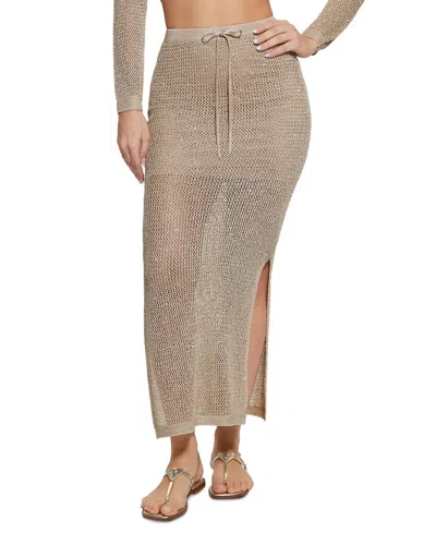Guess Women's Morgen Sequined Knit Maxi Skirt In Foamy Taupe Multi