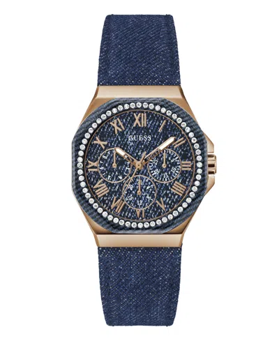 Guess Women's Multi-function Blue Denim Watch 36mm