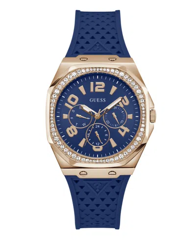 Guess Women's Multi-function Blue Silicone Watch, 40mm