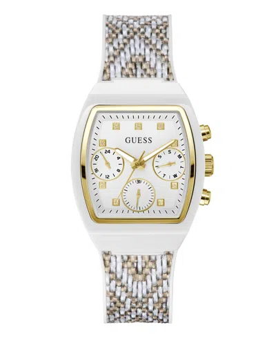 Guess Women's Multi-function White Silicone Strap Watch, 36mm