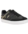 Guess Women's Naoko Charms Lace-up Court Sneakers In Black