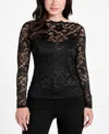 Guess Women's Nataliya Long-sleeve Lace Top In Black