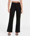 Guess New Faye High Waist Flare Leg Sailor Jeans In Black