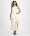 Guess Liza Open Stitch Maxi Dress In Cream White Multi