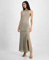 Guess Women's New Liza High-neck Sleeveless Dress In Moss Khaki Multi