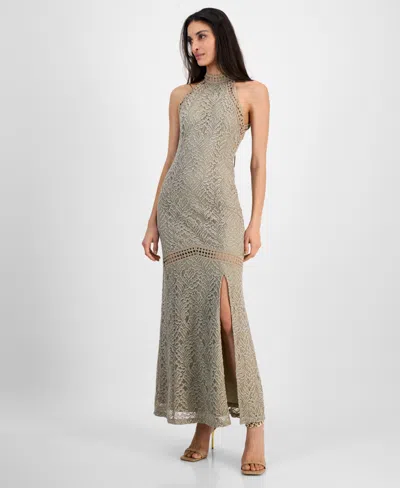 Guess Women's New Liza High-neck Sleeveless Dress In Moss Khaki Multi