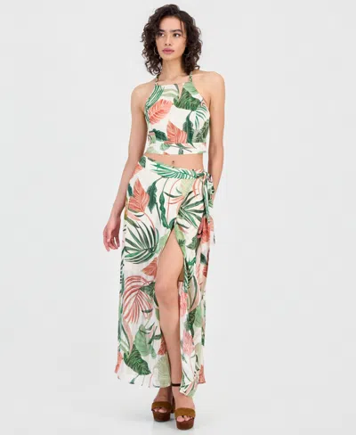 Guess Women's New Romana Printed Maxi Skirt In Green