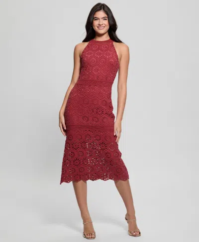 Guess Women's Nicki Crocheted Sleeveless Midi Dress