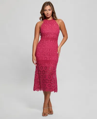 Guess Women's Nicki Crocheted Sleeveless Midi Dress