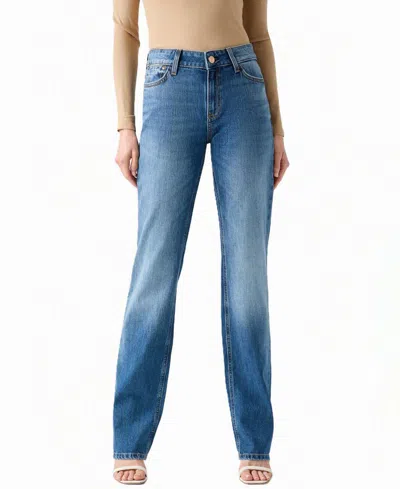 Guess Women's Nicky Straight-leg Mid-rise Jeans In Lowkey Mid