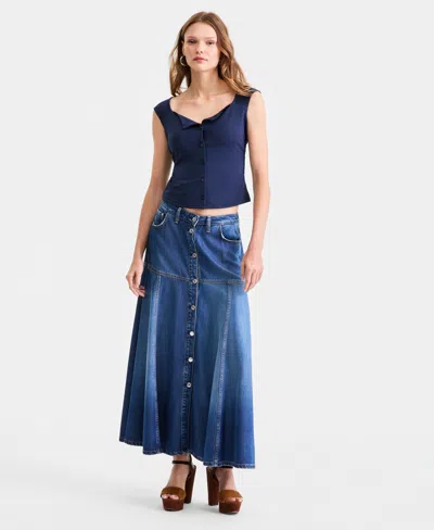 Guess Women's Nidia Long Skirt In Blue