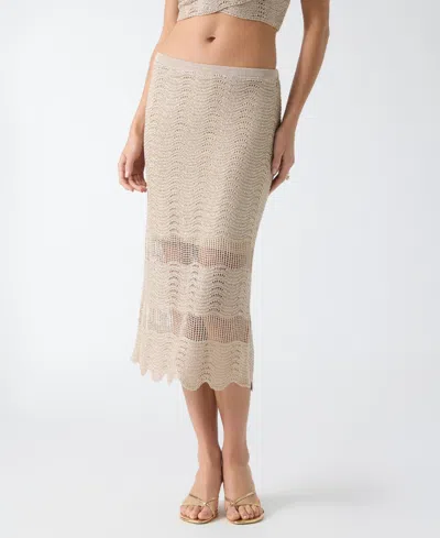 Guess Women's Olivia Shell Pointelle Sequin Skirt In Neutral