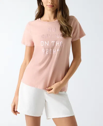 Guess Women's On The Yacht Short-sleeve Cotton T-shirt In Pink