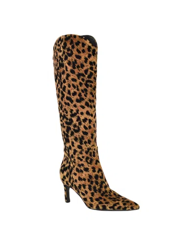 Guess Women's Palisa Wide Calf Tall Kitten Heel Dress Boots In Animal Print