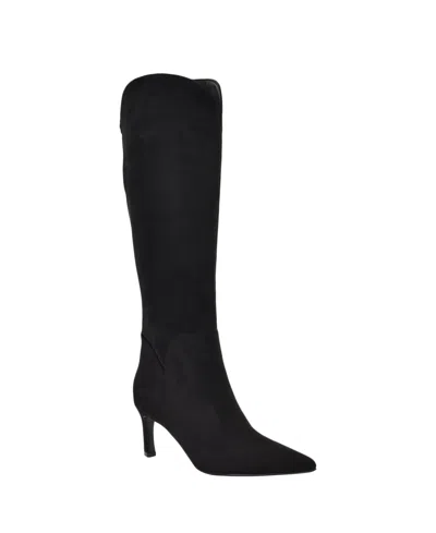 GUESS WOMEN'S PALISA WIDE CALF TALL KITTEN HEEL DRESS BOOTS
