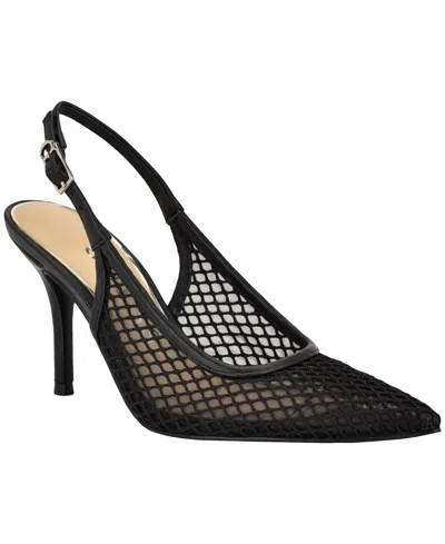 Guess Women's Pandy Mesh Pointed Toe Slingback Stiletto Pumps In Black