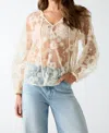 Guess Sequin Sheer Top In Neutral