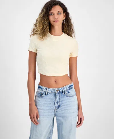 Guess Women's Peony Jacquard Crop Top In Peony Jacquard Vanilla
