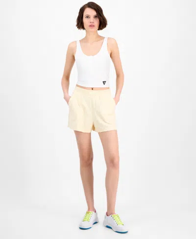Guess Women's Peony Jacquard Pull-on Shorts In Peony Jacquard Vanilla