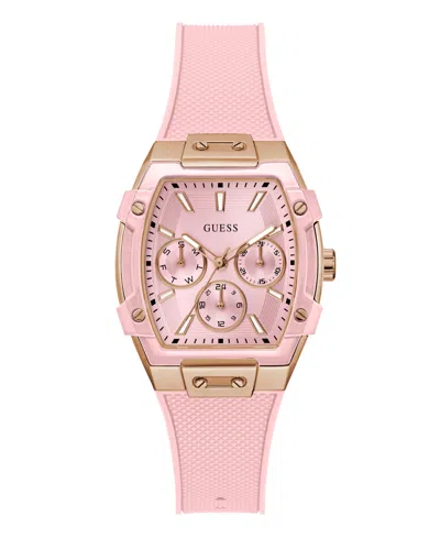 Guess Women's Pink Rose Gold Tone Multi-function Watch, 35mm