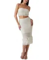 Guess Women's Pointelle Fringed-hem Midi Skirt