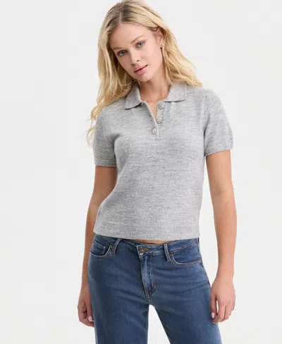 Guess Women's Polo Collar Sweater In Gray