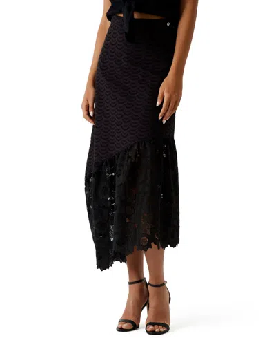 Guess Women's Pull-on Flared Midi Skirt In Black