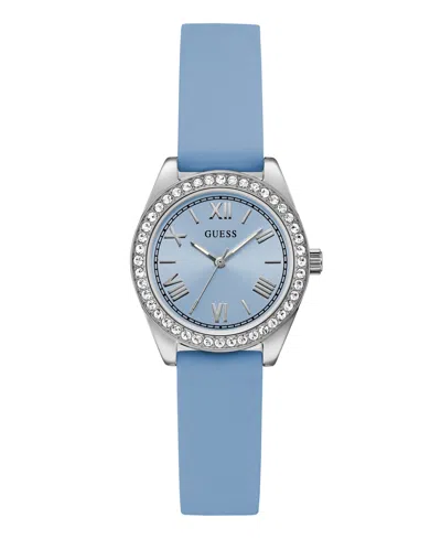 Guess Women's Quartz Blue Silicone Watch 30mm In Light Blue