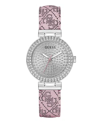 Guess Women's Quartz Pink Genuine Leather Watch 32mm
