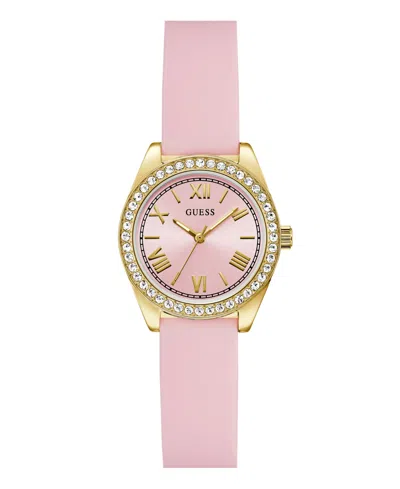 Guess Women's Quartz Pink Silicone Watch 30mm In Light Pink