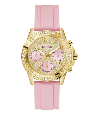 Guess Women's Quartz Pink Silicone Watch 40mm In Light Pink