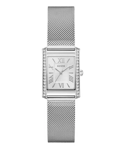 Guess Women's Quartz Silver-tone Steel Mesh Watch 25mm X 23mm