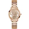 Guess Women's Quattro Transparent Dial Watch In Gold