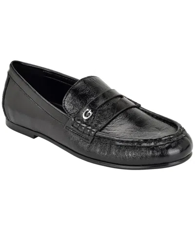 Guess Women's Raivoo Suede Slip-on Penny Loafer In Black