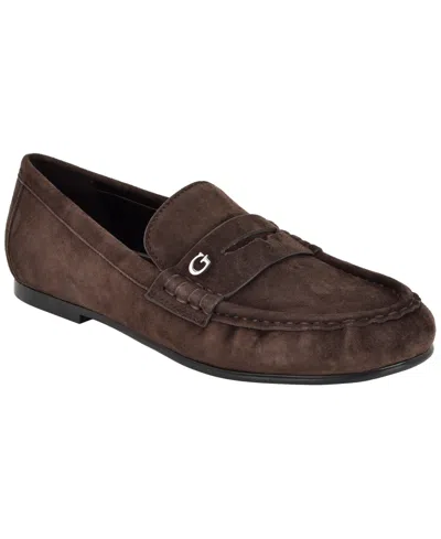 Guess Raivoo Penny Loafer In Brown