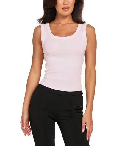 Guess Women's Ribbed Triangle-logo Tank
