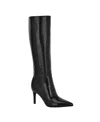 Guess Richee Pointed Toe Knee High Boot In Black Lizard