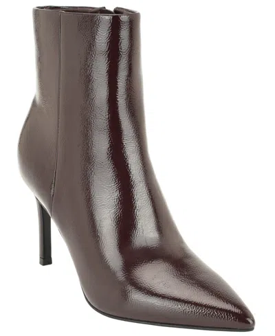 Guess Women's Rickki Pointed Toe Stiletto Dress Booties In Brown