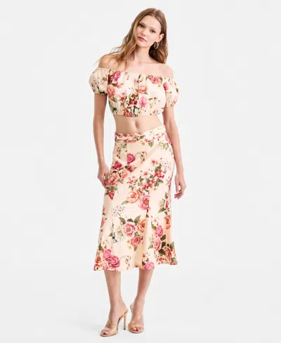 Guess Women's Ryan Floral Midi Skirt In Pink