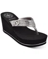 Guess Women's Sarraly Eva Logo Wedge Sandals In Disco Rhinestone