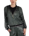 Guess Women's Sequined Hoodie In Greenery