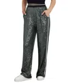 Guess Women's Sequined Track Pants In Greenery