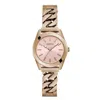 Guess Women's Serena Pink Dial Watch In Brown