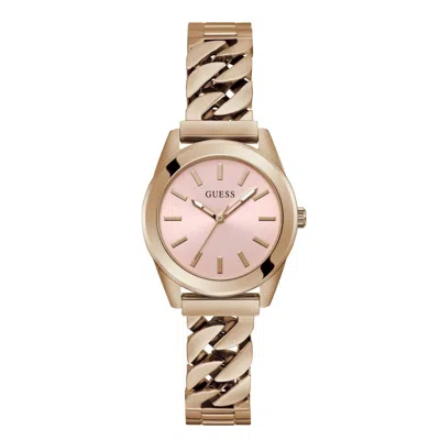Guess Women's Serena Pink Dial Watch In Gold
