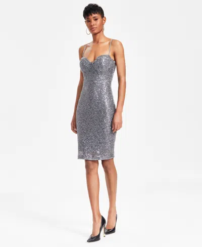 Guess Women's Serenity Sequin Lace-back Dress In Champagne Multi