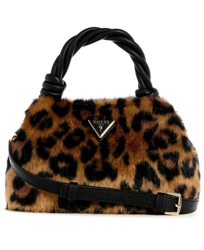 Guess Women's Shaida Top Handle Small Crossbody Bag In Animal Print