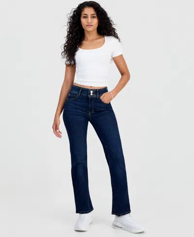 Guess Women's Shape Up Mid-rise Straight-leg Jeans In Blue