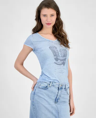 Guess Women's Short-sleeve Bling Boots Tee