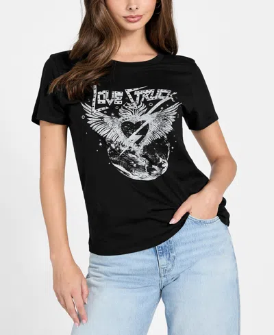 Guess Women's Short-sleeve Love Struck Print T-shirt In Black
